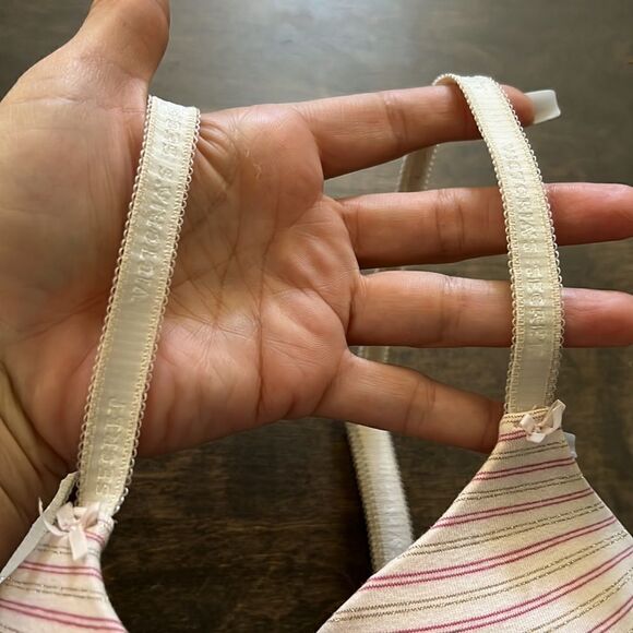 Victorias Secret vintage push up bra striped signature straps Sz-34D - Picture 6 of 9